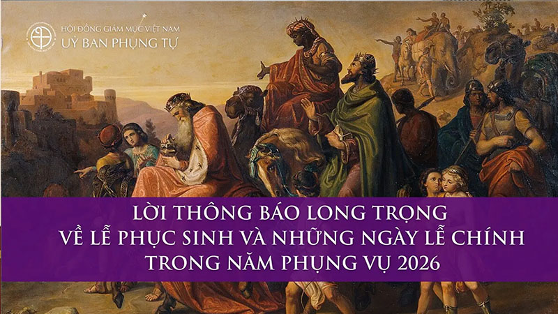 loi thong bao long trong ve le phuc sinh va nhung ngay le chinh trong nam phung vu nam 2026 duoc cong bo vao ngay le chua hien linh