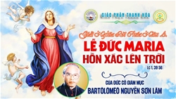 le ðuc me hon xac len troi  ðen gan ben chua yesu nhu ðuc me