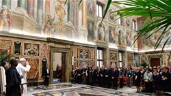 hien dien va cham soc   dien tu cua duc giao hoang leo xiv gui cac tham du vien cuoc gap go “cattedra dell’accoglienza”