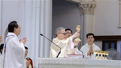 duc tong giuse nguyen chi linh cu hanh thanh le chua phuc sinh tai nha tho chinh toa thanh hoa