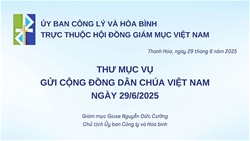 thu muc vu cua uy ban cong ly va hoa binh gui cong dong dan chua viet nam ve hinh phat tu hinh