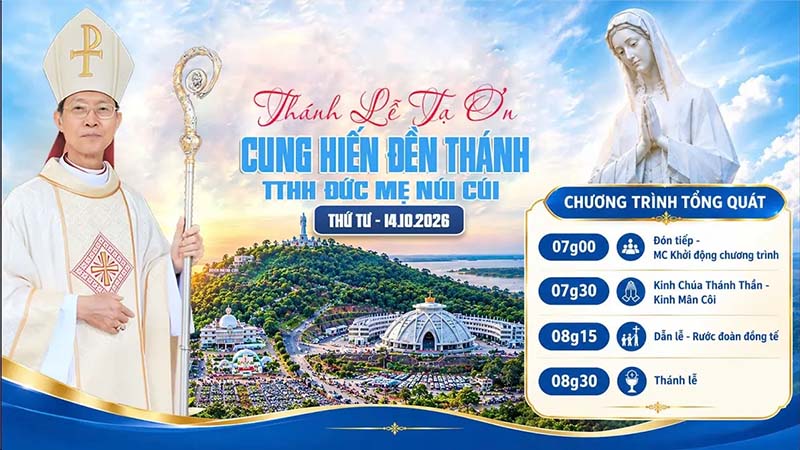 thanh le ta on va cung hien den thanh trung tam hanh huong duc me nui cui luc 0830 ngay 14102026