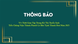 thong bao vv thoi gian tap trung ky thi tuyen vao tieu chung vien thanh phaolo le bao tinh