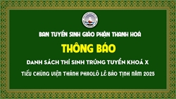 thong bao danh sach thi sinh trung tuyen khoa x tieu chung vien thanh phaolo le bao tinh nam 2025